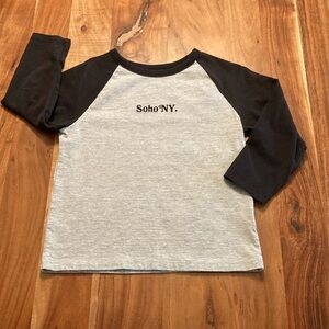 H&M Soho Black and Gray Long Sleeve Raglan Tee